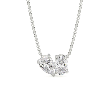 Toi Et Moi Pear And Oval Diamond Pendant