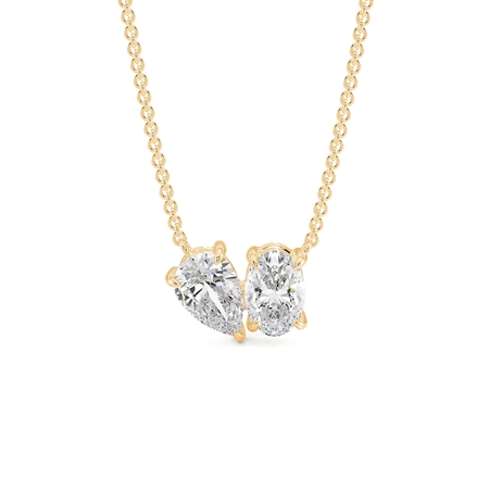 Toi Et Moi Pear And Oval Diamond Pendant