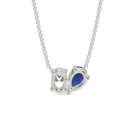 Toi Et Moi Pear-Cut Blue Sapphire & Oval Diamond Pendant