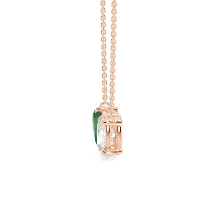 Toi Et Moi Pear-Cut Emerald & Oval Diamond Pendant