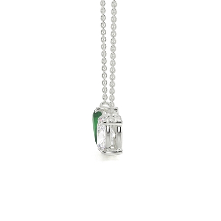 Toi Et Moi Pear-Cut Emerald & Oval Diamond Pendant