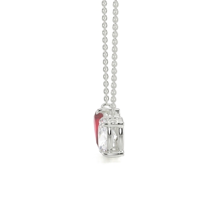 Toi Et Moi Pear-Cut Ruby & Oval Diamond Pendant