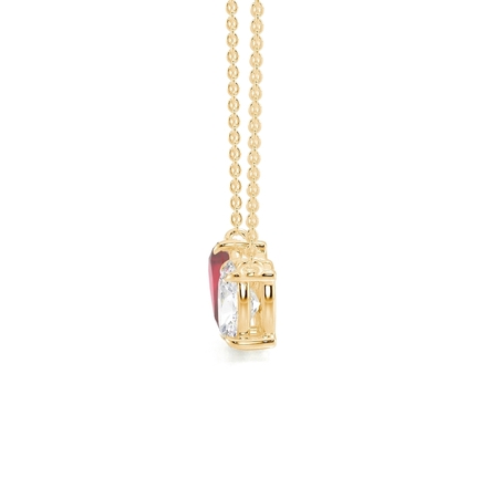 Toi Et Moi Pear-Cut Ruby & Oval Diamond Pendant