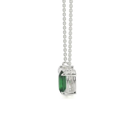 Toi Et Moi Pear Diamond & Oval-Cut Emerald Diamond Pendant