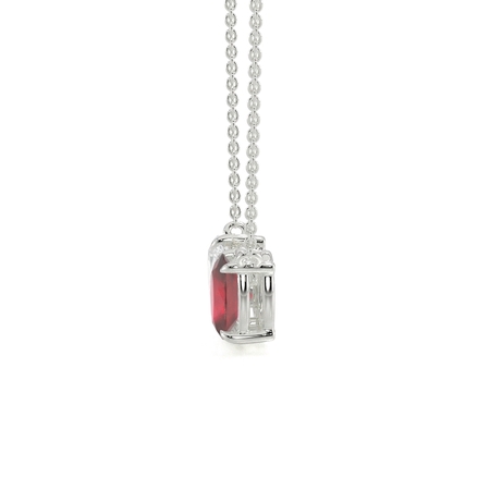Toi Et Moi Pear Diamond & Oval-Cut Ruby Diamond Pendant