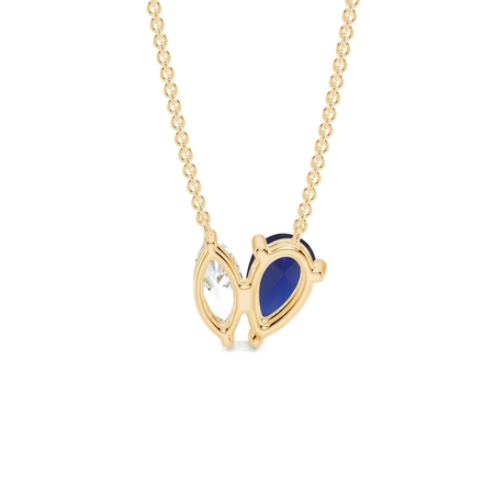 Toi Et Moi Pear-Cut Blue Sapphire & Marquise Diamond Pendant