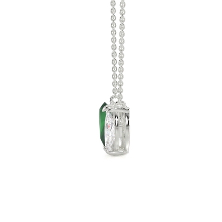 Toi Et Moi Pear-Cut Emerald & Marquise Diamond Pendant