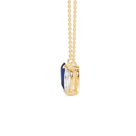 Toi Et Moi Pear-Cut Blue Sapphire & Marquise Diamond Pendant