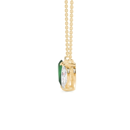 Toi Et Moi Pear-Cut Emerald & Marquise Diamond Pendant