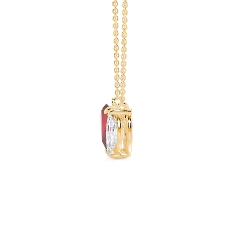 Toi Et Moi Pear-Cut Ruby & Marquise Diamond Pendant