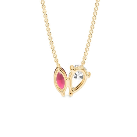 Toi Et Moi Pear Diamond & Marquise-Cut Blue Sapphire Diamond Pendant