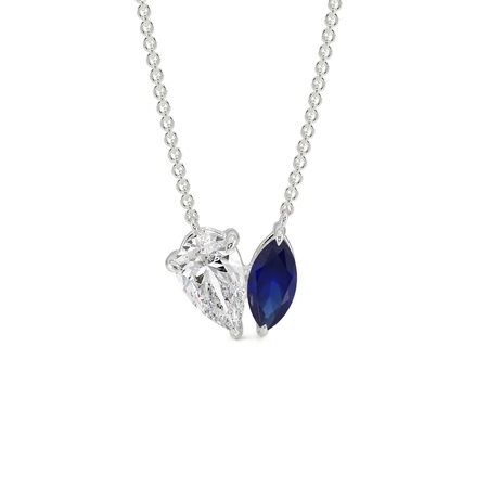 Toi Et Moi Pear Diamond & Marquise-Cut Ruby Diamond Pendant