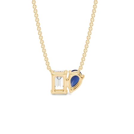 Toi Et Moi Pear-Cut Blue Sapphire & Emerald Diamond Pendant