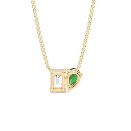Toi Et Moi Pear-Cut Emerald & Emerald Diamond Pendant