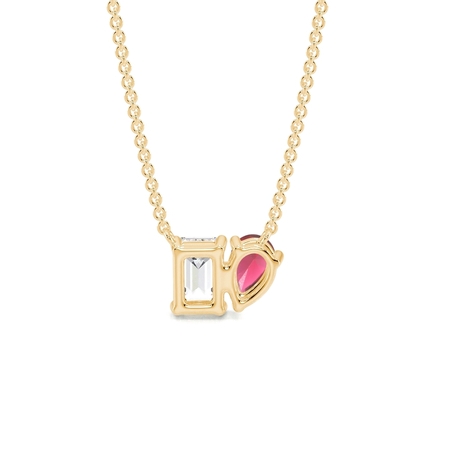 Toi Et Moi Pear-Cut Ruby & Emerald Diamond Pendant
