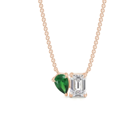 Toi Et Moi Pear-Cut Emerald & Emerald Diamond Pendant