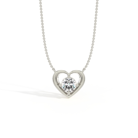 Heart Embrace Diamond Solitaire Pendant