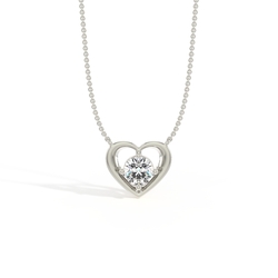 Heart Embrace Diamond Solitaire Pendant