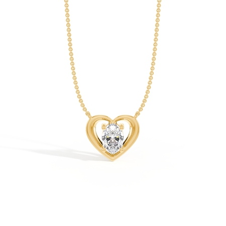 Heart Embrace Diamond Solitaire Pendant