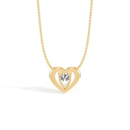 Heart Embrace Diamond Solitaire Pendant