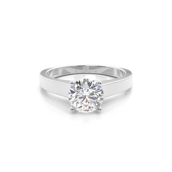 White Gold Round Diamond Engagement Ring