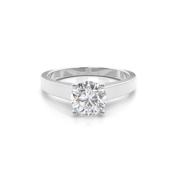 White Gold Round Moissanite Engagement Ring