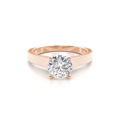Rose Gold Solitaire Diamond Engagement Rings