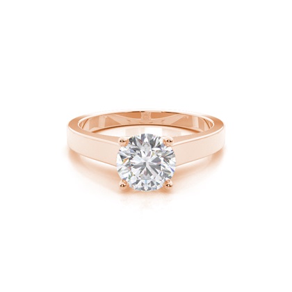 Rose Gold Solitaire Diamond Rings