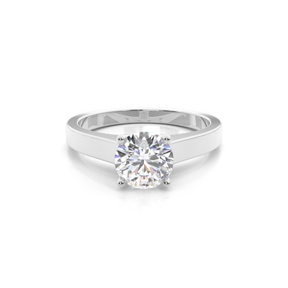 White Gold Round Diamond Engagement Ring