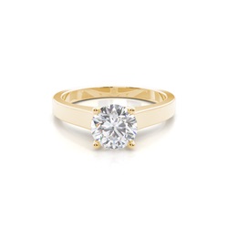 White Gold Round Moissanite Engagement Ring