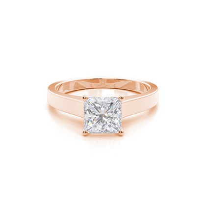 White Gold Round Moissanite Engagement Ring
