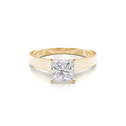 White Gold Round Moissanite Engagement Ring