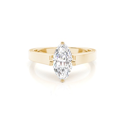 Yellow Gold Solitaire Diamond Rings 