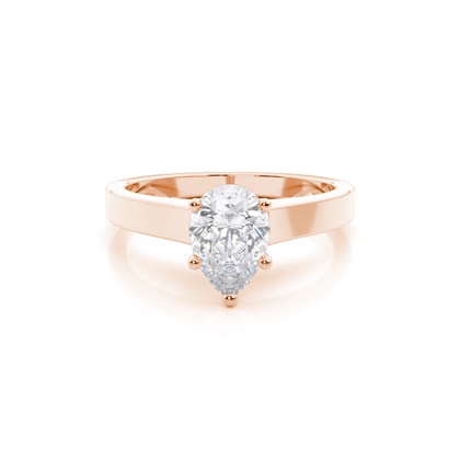 White Gold Round Moissanite Engagement Ring