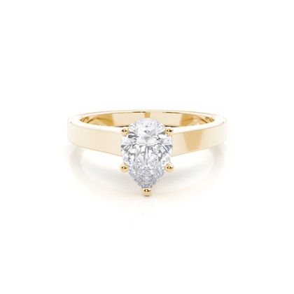 White Gold Round Moissanite Engagement Ring