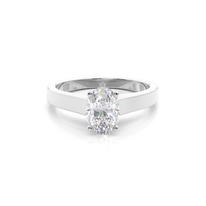 White Gold Round Moissanite Engagement Ring