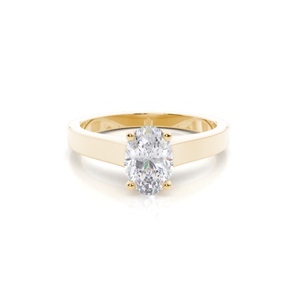 White Gold Round Moissanite Engagement Ring