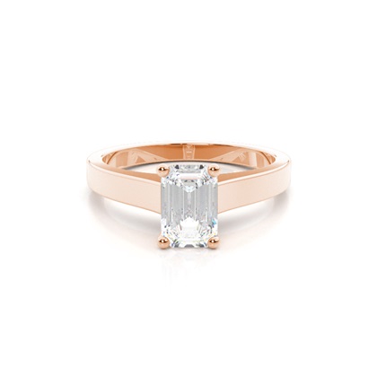 Emerald Rose Gold Solitaire Diamond Engagement Rings