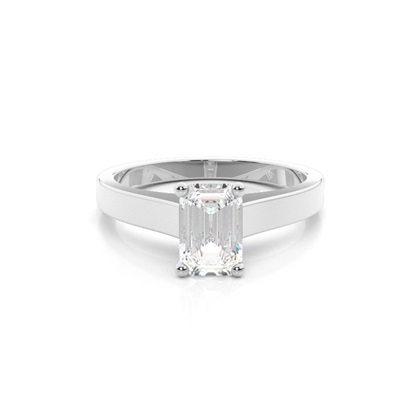 Emerald Solitaire Diamond Engagement Rings