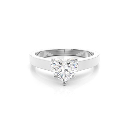 Heart Solitaire Diamond Rings