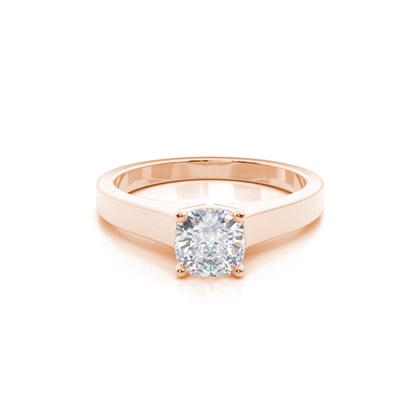 White Gold Round Moissanite Engagement Ring