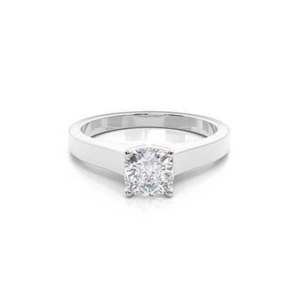 White Gold Round Moissanite Engagement Ring