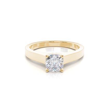 White Gold Round Moissanite Engagement Ring