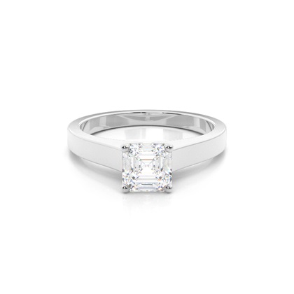 Asscher solitaire engagement rings