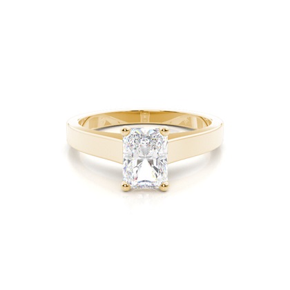 Radiant Yellow Gold Solitaire Diamond Engagement Rings