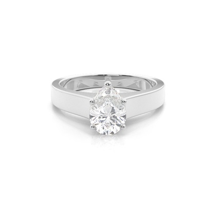 Pear Solitaire Diamond Rings