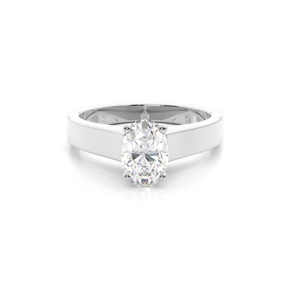 Oval Solitaire Diamond Rings