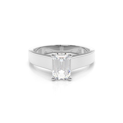 Emerald Solitaire Diamond Engagement Rings
