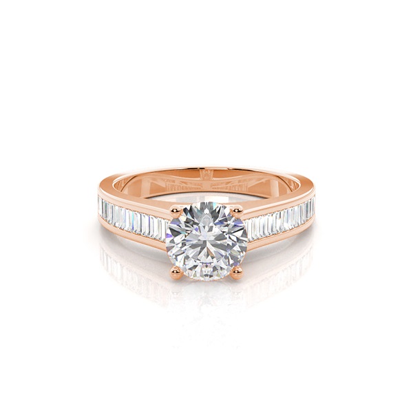4 Prong Setting Large Side Stone Engagement Ring