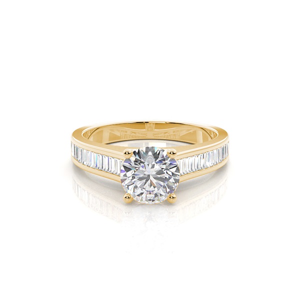 4 Prong Setting Large Side Stone Engagement Ring